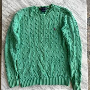 Ralph Lauren green cable knit XS